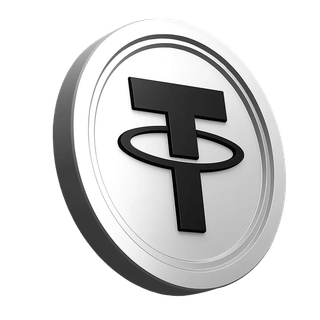 Tether USDT coin element featured in the trading community trust section